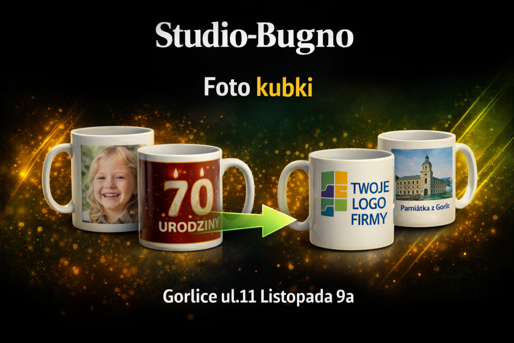 Foto kubki Gorlice – kubki ze zdjęciem, nadrukiem lub logo firmy, Studio Bugno