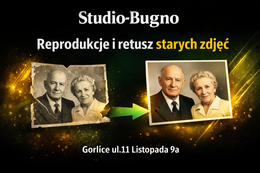 Reprodukcje i retusz starych zdjęć Gorlice – odnawianie i poprawa jakości fotografii, Studio Bugno